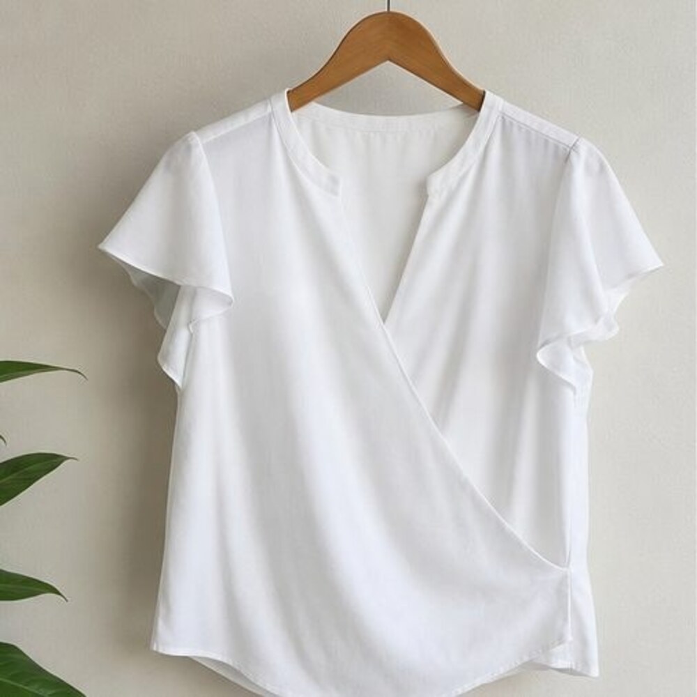 White Ruffle Blouse